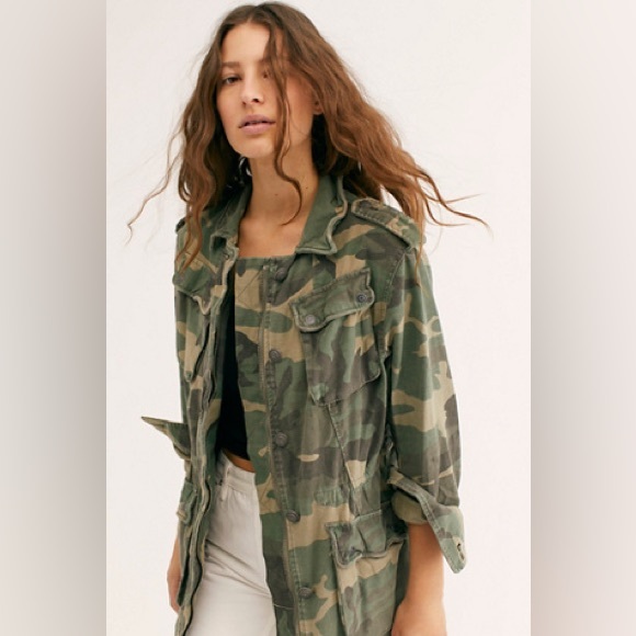 Free People Not Your Brother’s Surplus Jacket Camo - Picture 1 of 3